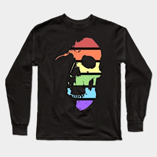 Pale Rainbow Skull Long Sleeve T-Shirt